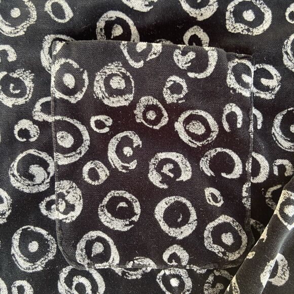 Vintage True Grit Men’s L Lustre Cotton Velvet Button Up Shirt Black  Silver USA - Picture 7 of 16